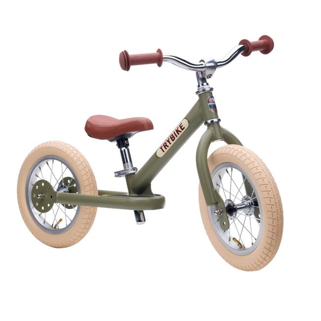 Trybike Ποδήλατο Ισορροπίας Vintage 15+ μηνών Πράσινο Ματ TBS-2-GRN-M-VIN
