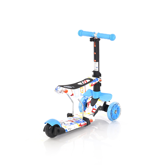 Lorelli Scooter Smart Μετατρεπόμενο Παιδικό Πατίνι με Κάθισμα LED 3 ετών Blue Tracery  10390020018