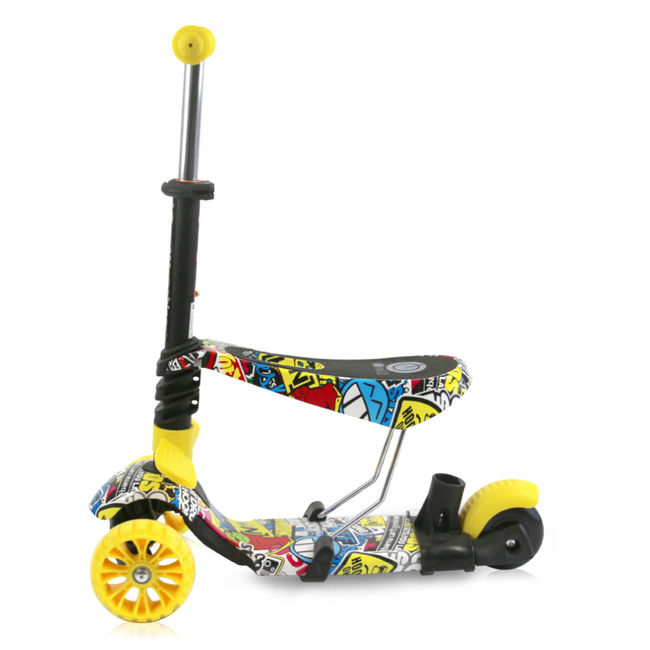 Lorelli Draxter PLUS Children's Scooter with Parent Handle LED 3 years Graffity Smile 10390140019