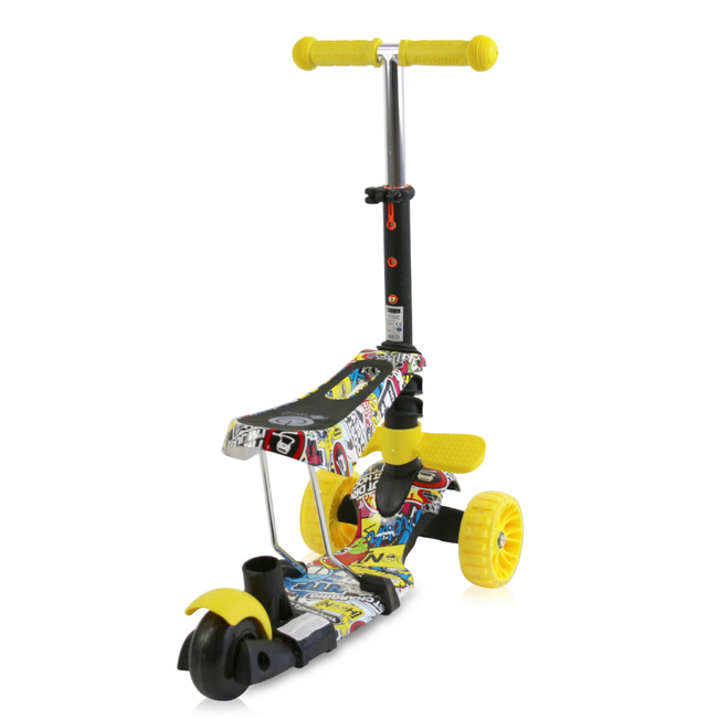 Lorelli Draxter PLUS Children's Scooter with Parent Handle LED 3 years Graffity Smile 10390140019