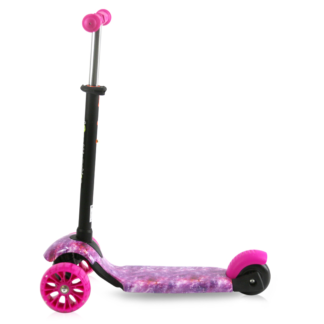 Lorelli Draxter PLUS Children's Scooter with Parent Handle LED 3 years Pink Galaxy 10390140021