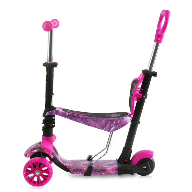 Lorelli Draxter PLUS Παιδικό Πατίνι με Λαβή Γονέα LED 3 ετών Pink Galaxy 10390140021