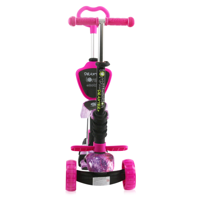 Lorelli Draxter PLUS Children's Scooter with Parent Handle LED 3 years Pink Galaxy 10390140021