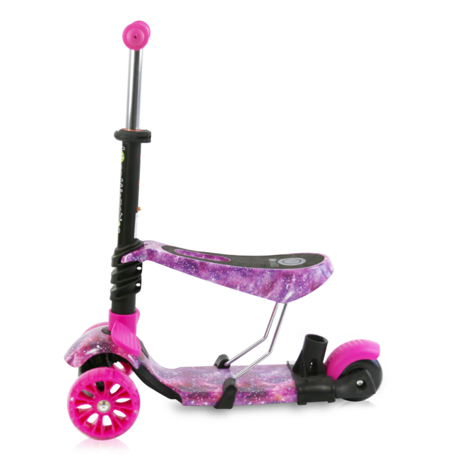 Lorelli Draxter PLUS Children's Scooter with Parent Handle LED 3 years Pink Galaxy 10390140021