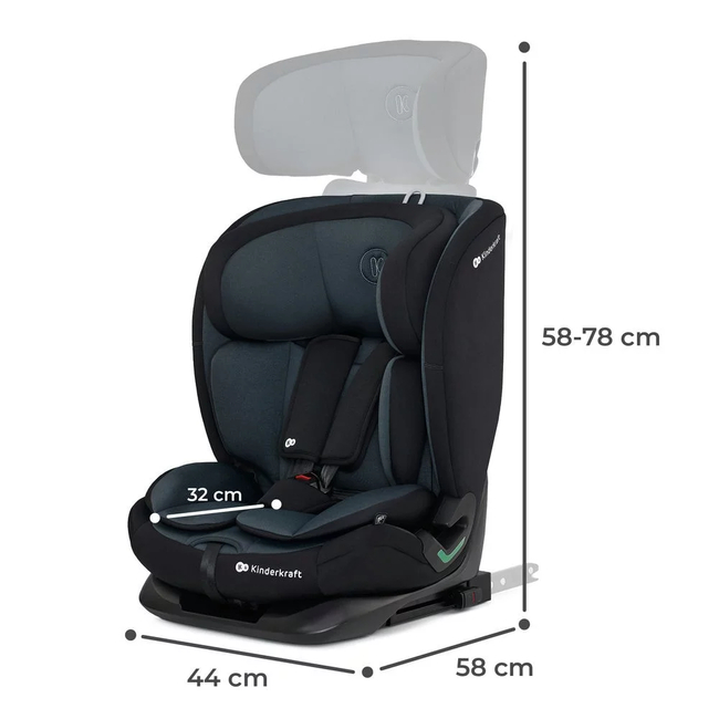 Kinderkraft Oneto3 i-Size Παιδικό κάθισμα αυτοκινήτου 76-150cm (9-36kg) Graphite Black KCONE300BLK0000