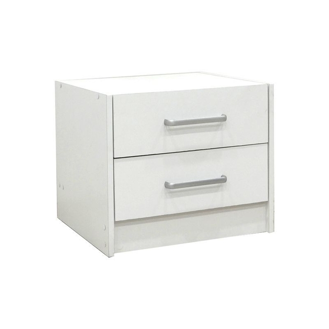 OLYMPUS pakoworld bedside table with 2 drawers color white 47.5x40.5x40.5cm