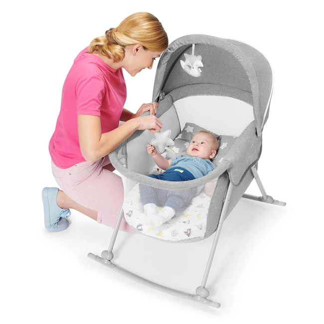 Kinderkraft LOVI Βρεφικό Λίκνο 3 σε 1 Grey KKLLOVIGRY0000