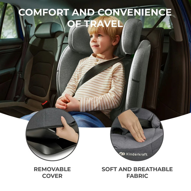 Kinderkraft Oneto3 i-Size Παιδικό κάθισμα αυτοκινήτου 76-150cm (9-36kg) Graphite Black KCONE300BLK0000