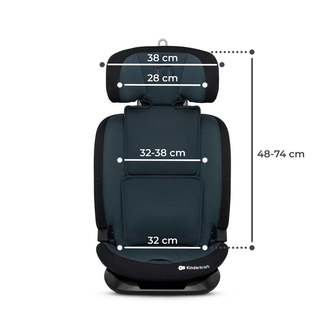 Kinderkraft Oneto3 i-Size Παιδικό κάθισμα αυτοκινήτου 76-150cm (9-36kg) Graphite Black KCONE300BLK0000