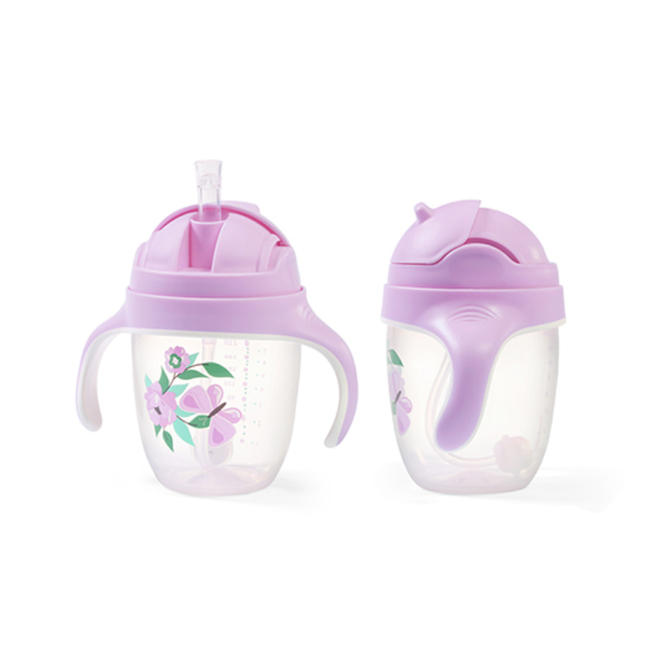 Babyono non-spill 240ml Children's cup with straw and weight that never spills - Lilac BN1464/05