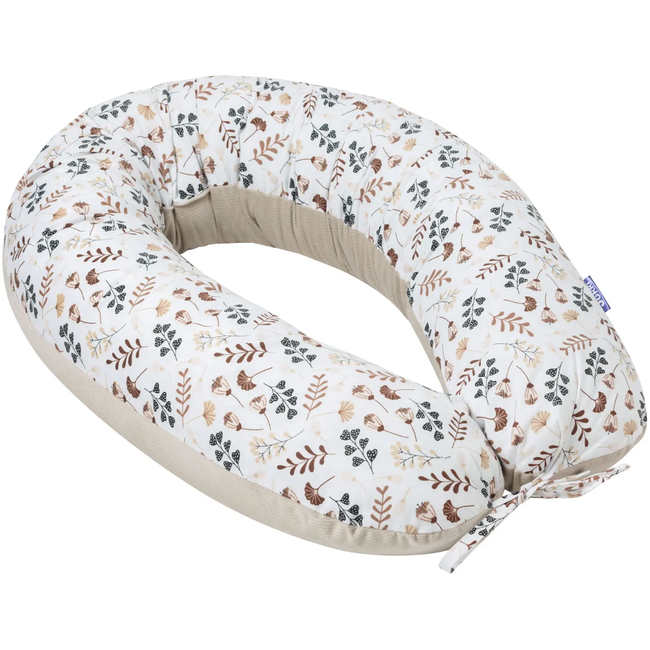 JUKKI V Type Multifunctional Nursing and Pregnancy Pillow 170cm Boho Garden & Εκρού βελούδο