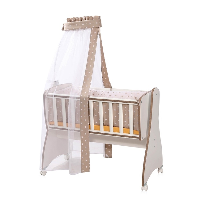 Crib Bedding Set 7 pcs Lorelli Set First Dreams - Crowns Latte (20051164801)