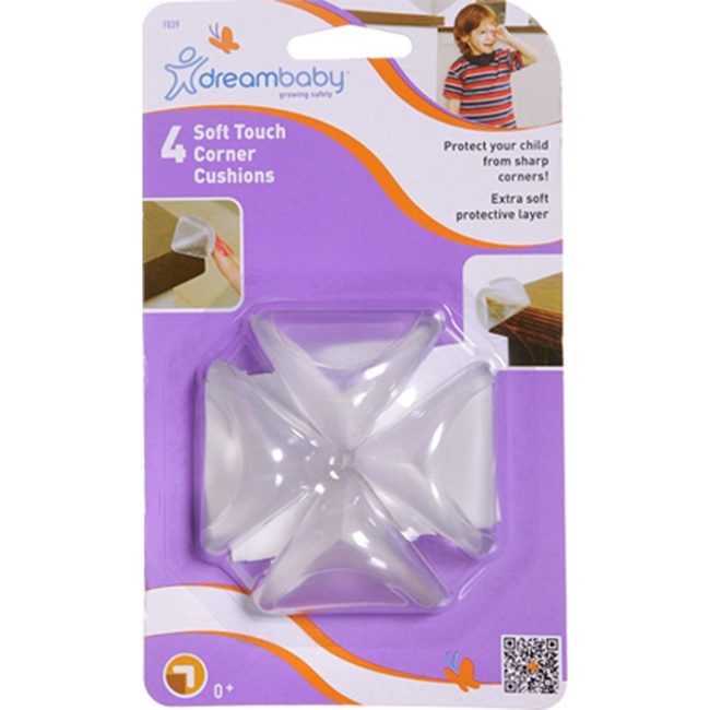 Dreambaby Soft Προστατευτικά για Γωνίες με Αυτοκόλλητο από Πλαστικό σε Λευκό Χρώμα 4τμχ BR74708