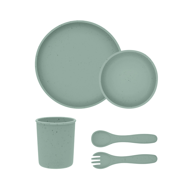 Kikka Boo Σετ Φαγητού 5 τεμαχίων Platinum Silicone Sage 31302050001