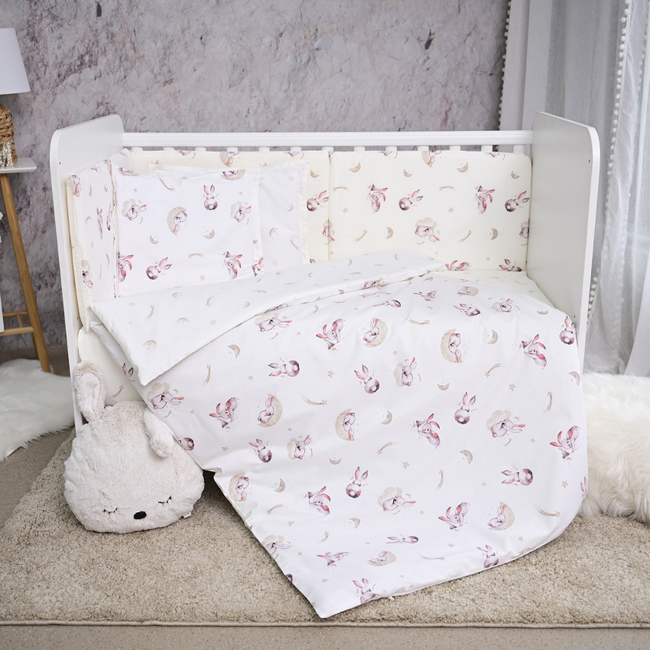 Lorelli Set Smile Σετ Προίκας Μωρού 60x120cm για Κούνια 6 τμχ Beige Bunnies 20801155501