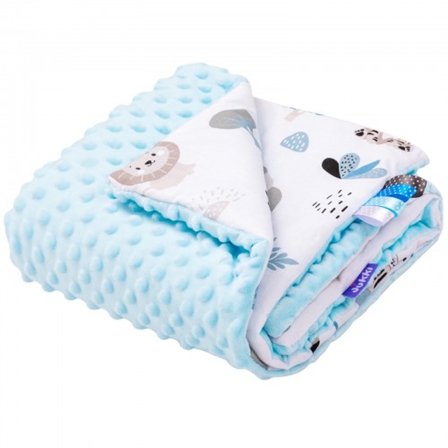 JUKKI Soft Baby Blanket 100 x 140 cm - Blue Safari