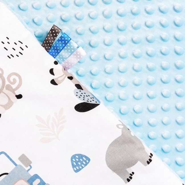 JUKKI Soft Baby Blanket 100 x 140 cm - Blue Safari