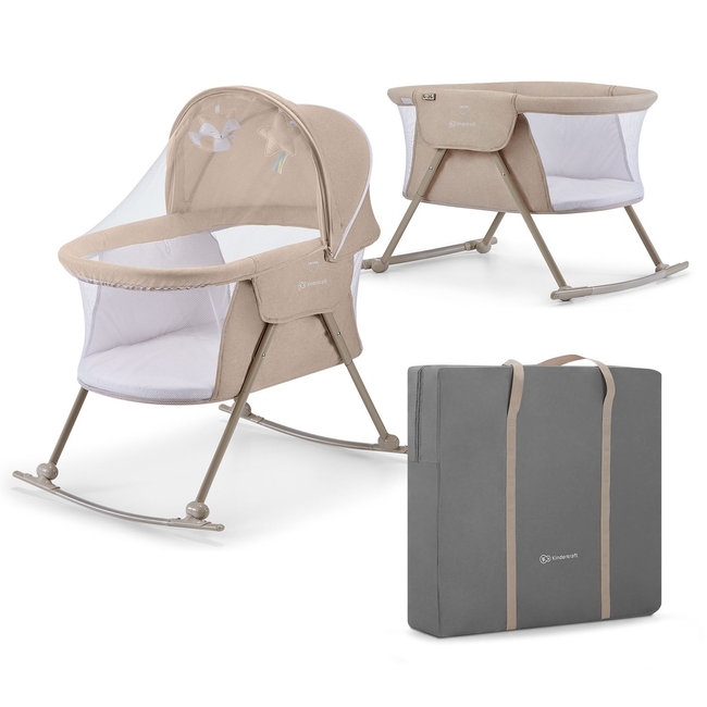 Kinderkraft LOVI Βρεφικό Λίκνο 3 σε 1 Beige KKLLOVIBEG0000