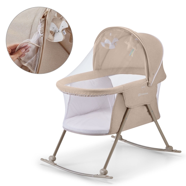 Kinderkraft LOVI Βρεφικό Λίκνο 3 σε 1 Beige KKLLOVIBEG0000