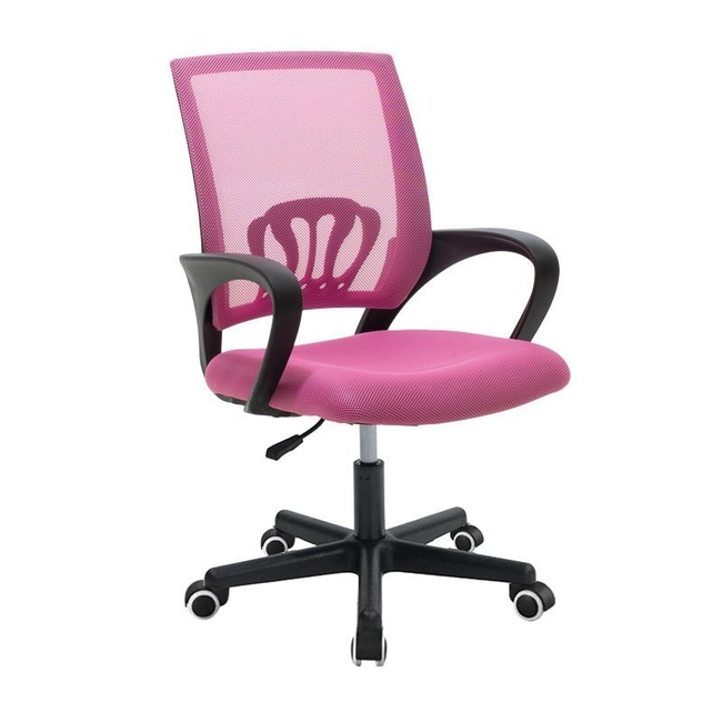 Office chair Berto I pakoworld mesh fabric pink 56x47x85-95cm