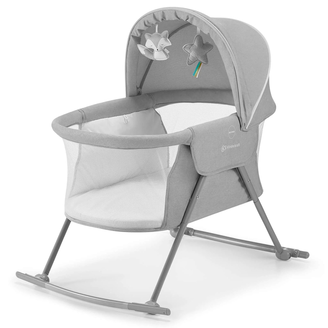 Kinderkraft LOVI Βρεφικό Λίκνο 3 σε 1 Grey KKLLOVIGRY0000