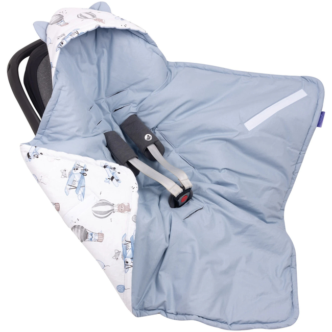 JUKKI Car Seat Blanket with Hood Balloon Travel Blue 5904506810772