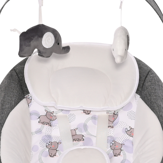 Lorelli Twinkle Ηλεκτρική Κούνια με Χειριστήριο Γονέα 0+ μ Pink Rhino 10090080003 (Δώρο Super Απαλή Κουβερτούλα)