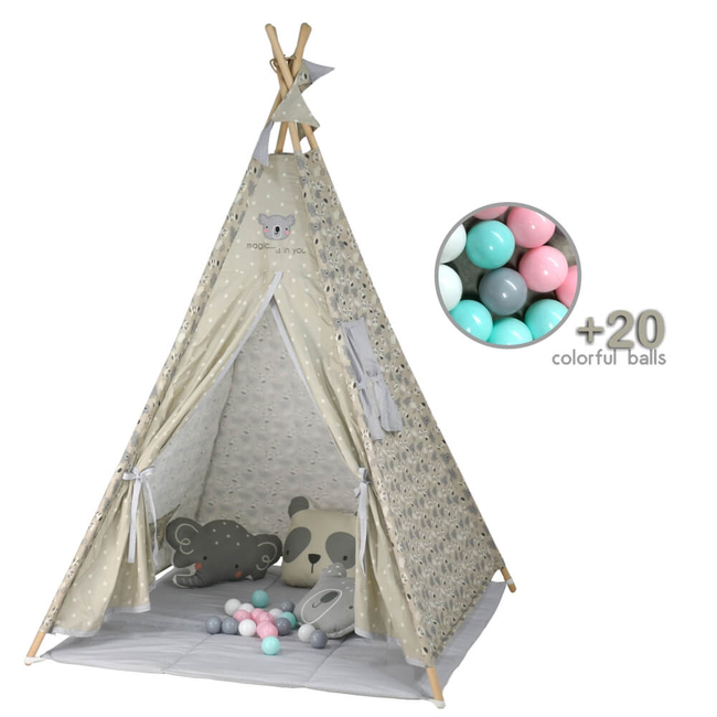 BEBE STARS CHILDREN'S PANDA TENT WITH 20 BALLS 302-187