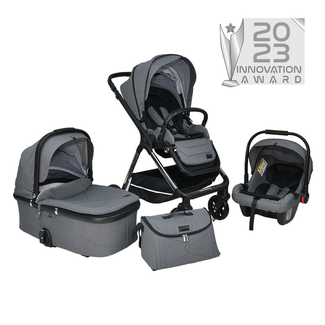 BEBE STARS MULTI STROLLER NAMMOS 3 IN 1 GREY 335-186