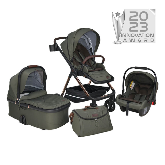 BEBE STARS MULTI STROLLER NAMMOS 3 IN 1 OLIVE 335-189