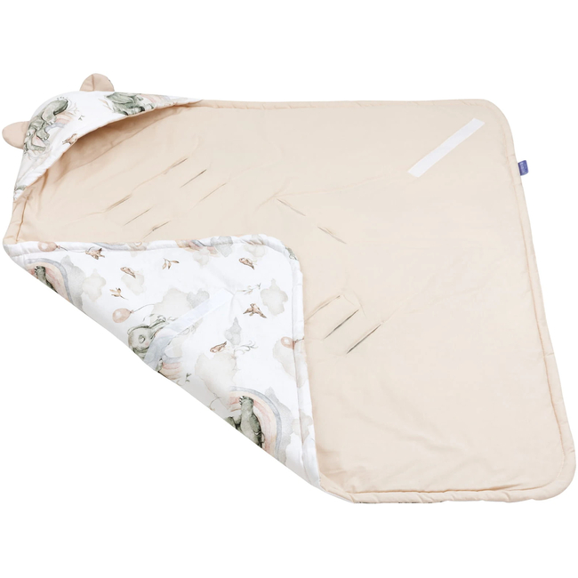 JUKKI Car Seat Blanket with Hood Elephant’s Paradise
