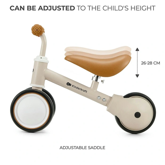 Kinderkraft Cutie Mini Παιδικό Ποδήλατο Ισορροπίας 12+ μηνων Beige KRCUTI00BEG0000