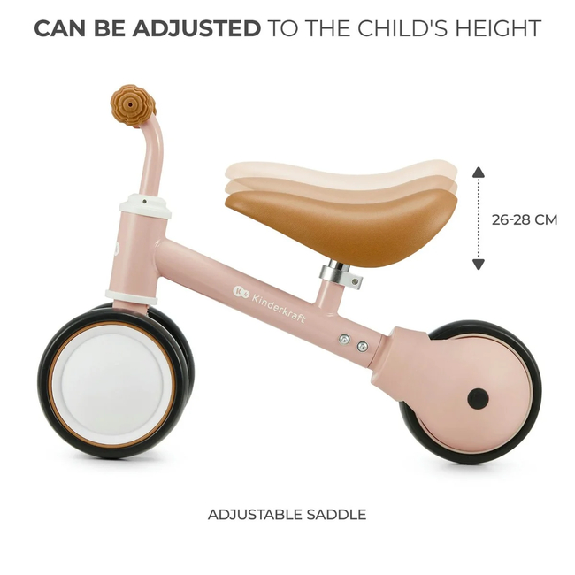 Kinderkraft Cutie Mini Παιδικό Ποδήλατο Ισορροπίας 12+ μηνων Pink KRCUTI00PNK0000