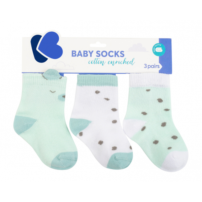 Baby socks with 3D ears Bear with me Mint 6-12m