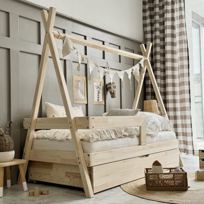 Luletto Tipi Plus – Κρεβάτι Tipi Με Ίσια Κάγκελα & Συρτάρι Με 2η Θέση Ύπνου