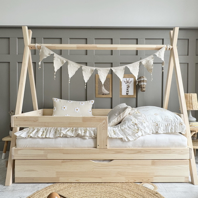 Luletto Tipi Plus – Κρεβάτι Tipi Με Ίσια Κάγκελα & Συρτάρι Με 2η Θέση Ύπνου