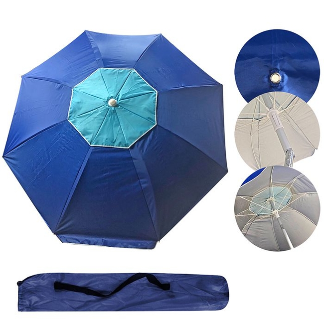 Beach Umbrella 2m UV protection - Blue