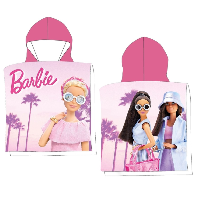 Barbie Πετσέτα Θαλάσσης Ποντσο Microfiber 100x50cm