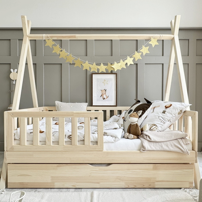 Luletto Tipi Plus – Παιδικό Κρεβάτι Tipi Με Κάγκελο & Συρτάρι Ύπνου