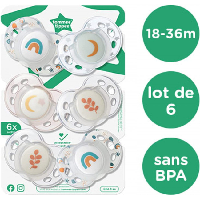 Tommee Tippee FunStyle Ορθοδοντική Πιπίλα Σιλικόνης 6-18 μηνών 6 τεμαχια 433555