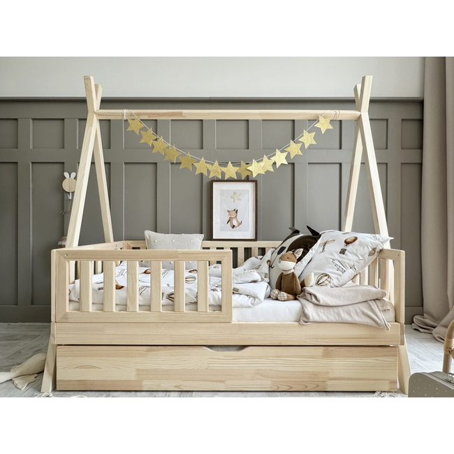 Luletto Tipi Plus – Παιδικό Κρεβάτι Tipi Με Κάγκελο & Συρτάρι Ύπνου