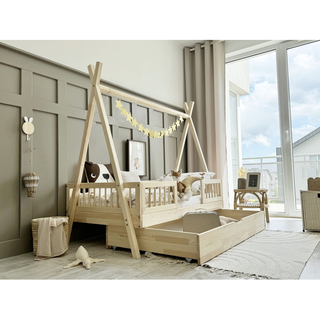 Luletto Tipi Duo Plus  – Κρεβάτι Tipi Με Κάγκελα & Συρτάρι Με 2η Θέση Ύπνου