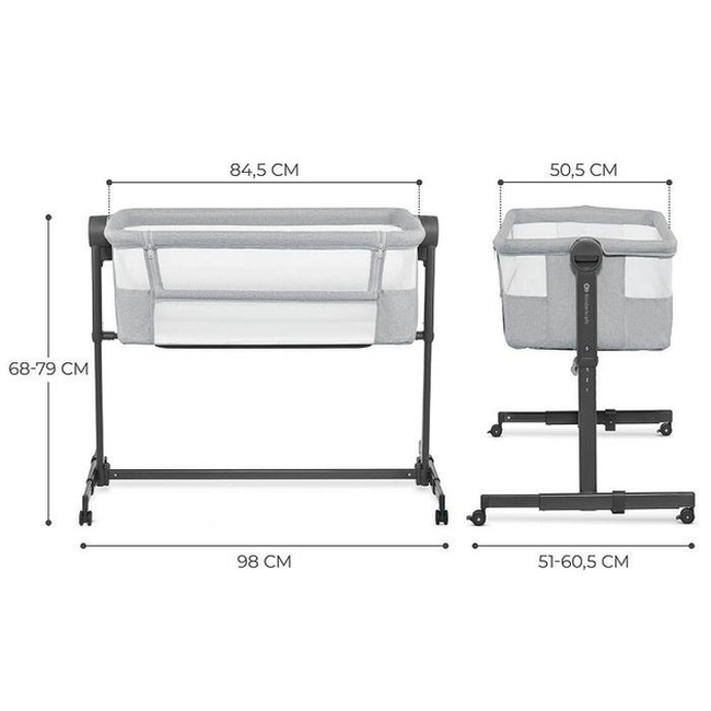 Kinderkraft Neste UP 2 Adjustable Cradle with Mattress Light Grey KLNEUP02LGR0000