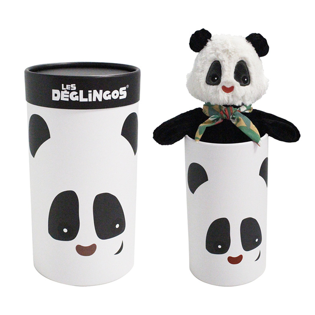 Les Deglingos Plush Panda in box ''ROTOTOS'' DGL-33128