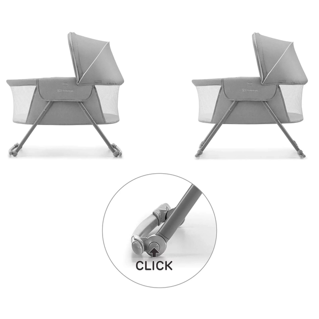 Kinderkraft LOVI Βρεφικό Λίκνο 3 σε 1 Grey KKLLOVIGRY0000