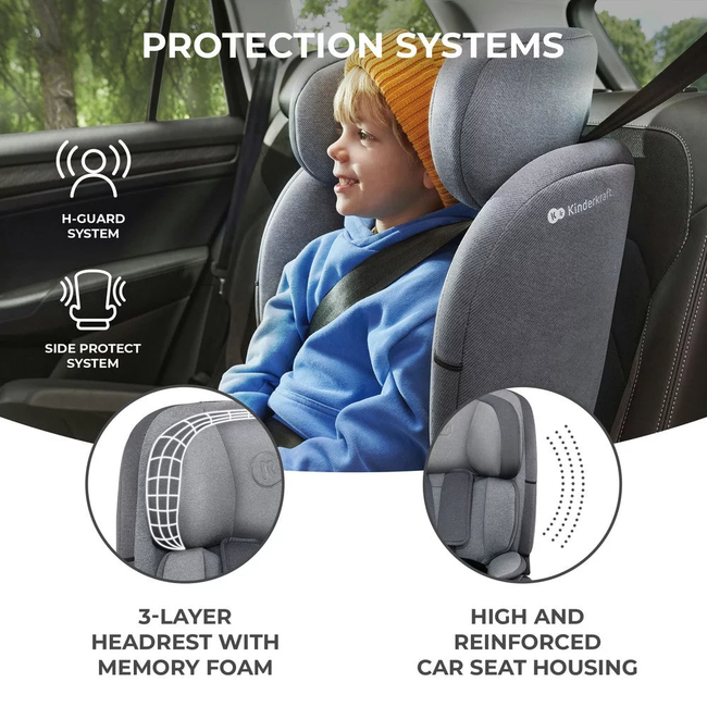 Kinderkraft Oneto3 i-Size Child Car Seat 76-150cm (9-36kg) Cool Grey KCONE300GRY0000
