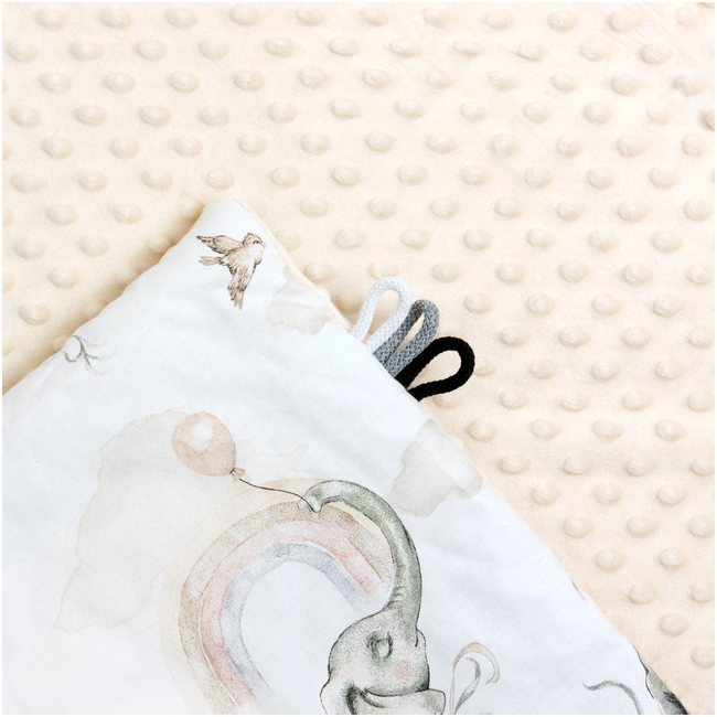 JUKKI Soft Baby Blanket 100x140cm Elephant’s Paradise & Ecru Minky