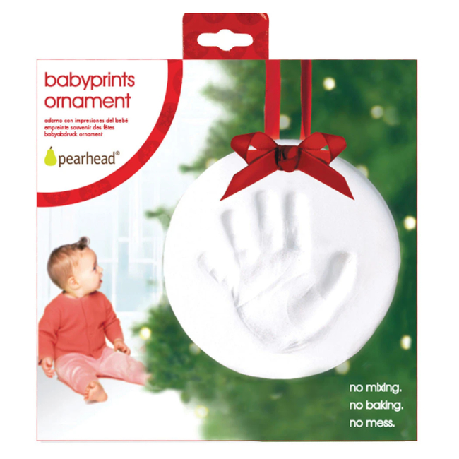 Pearhead Christmas Hanging Ball with Your Baby's Footprint Red Ribbon 12.7cm PH-50010