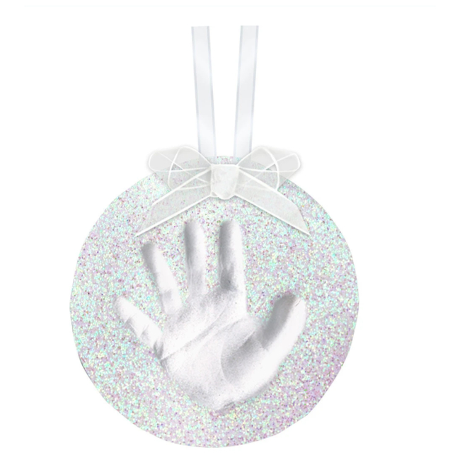 Pearhead Christmas Hanging Ball White with Your Baby's Footprint 14.2cm.