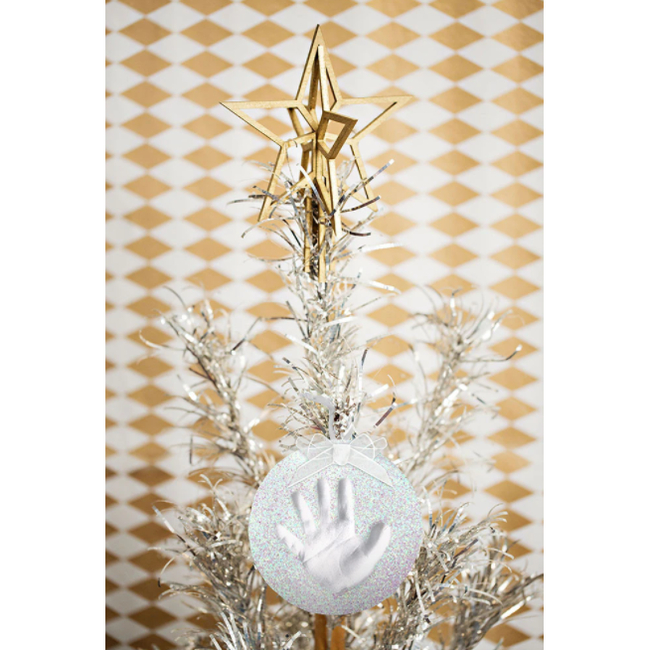 Pearhead Christmas Hanging Ball White with Your Baby's Footprint 14.2cm.